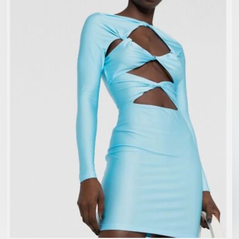 COPERNI Cut Out Jersey Dress in turquoise